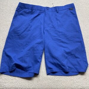 Tattoo Golf Shorts Mens 38 Blue Performance Flat Front Skull Logo Golfing